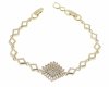 4339 Bransoletka złota elegancka cyrkonie 19cm pozłacana 14k Aisadi