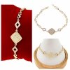 2111 Bransoletka złota elegancka cyrkonie 19cm pozłacana 14k Aisadi