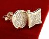 1764b Kolczyki złote pozłacane wtyczki 14K cyrkonie Viki Lady 