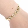 1076 Bransoletka złota elegancka 19cm cyrkonie pozłacana 14k Viki Lady 