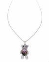 4465 Srebrny naszyjnik 40+5cm pozłacany białym złotem Swaro Austrian Crystal miś