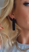 4561 Czarne kolczyki duże wiszące boho