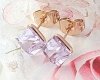 1212 Kolczyki złote Austrian Crystal cyrkonia pozłacane 18k Xuping wtyczki 