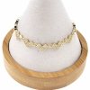 1144 Bransoletka złota elegancka cyrkonie 18,5cm pozłacana 14k Aisadi