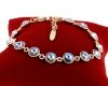 606 Bransoletka elegancka Austrian Crystal złota cyrkonie 17+3 pozłacana 14k Xuping