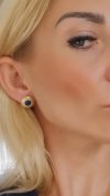 3998 Kolczyki złote stal chirurgiczna wtyczki celebrytki