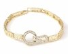 1635 Bransoletka złota elegancka 19cm cyrkonie pozłacana 14k Viki Lady