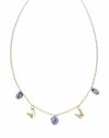 3970 Złoty łańcuszek Austrian Crystal 42+5 naszyjnik pozłacany 14K Xuping motylki