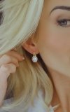 346b Złote kolczyki pozłacane cyrkonie 18k Xuping wiszące 