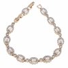 1017 Bransoletka cyrkonie złota 19,5cm pozłacana 18k Xuping