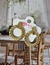 4728 Kolczyki złote stal chirurgiczna wiszące celebrytki koła retro 