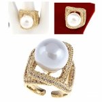 Goldring 17,00 mm. vergoldete Verlobung Xuping