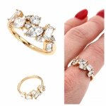 Goldring 18,60 mm. vergoldete Verlobung Xuping