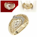 Goldring 18,60 mm. vergoldete Verlobung Xuping