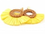 Golden earrings silk flowers