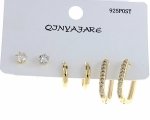 gold plated earrings with exclusive cubic zirconia