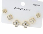 gold plated earrings with exclusive cubic zirconia