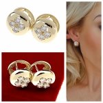 gold plated earrings with exclusive cubic zirconia