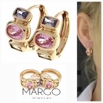 gold plated earrings with exclusive cubic zirconia