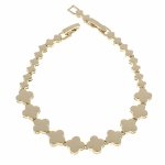 1508 Bransoletka elegancka złota 17+2cm pozłacana 14k koniczyna marokańska