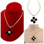 3347 Złoty łańcuszek 41+5 naszyjnik stal chirurgiczna nierdzewna 316L kwiatek