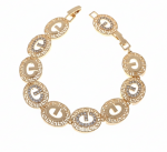 2380 Bransoletka elegancka złota 17+3cm pozłacana 18k wzór grecki
