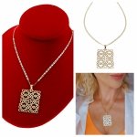 @2496 Piękny ażurowy złoty łańcuszek naszyjnik 44+5 stal chirurgiczna 316L ażur 