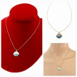 687 Złoty łańcuszek naszyjnik 41+5 stal chirurgiczna 316L muszla lato wakacje plaża