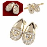 564 Kolczyki złote pozłacane cyrkonie wiszące 14K Xuping sople