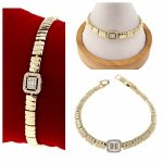 1208 Bransoletka elegancka złota 17+2cm pozłacana 14k Xuping cyrkonie