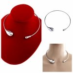 op204 Srebrny łańcuszek naszyjnik stal chirurgiczna 316L sztywny choker 