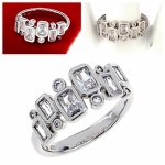 3879 Pierścionek srebrny zaręczynowy pozłacany 18k białym złotem Xuping