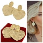 1146f Kolczyki złote stal chirurgiczna 316L nierdzewna serca Viki lady