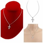 3206 Srebrny naszyjnik 41+5cm stal chirurgiczna 316L nierdzewna krzyż