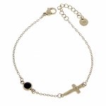 4981 Bransoletka elegancka złota 17+3cm pozłacana 14k krzyż