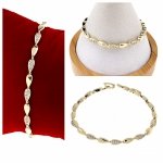 3859 Bransoletka złota elegancka cyrkonie 19,5cm pozłacana 14k Aisadi