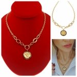 @793 Złoty łańcuszek naszyjnik 42+5 stal chirurgiczna 316L celebrytka Viki lady
