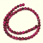 3650 Koraliki z naturalnego tygrysiego oka klasy AB, 6mm tygrysie oko różowe