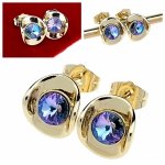 960 Kolczyki złote Austrian Crystal cyrkonia pozłacane 14k Xuping wtyczki 