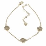 4534 Bransoletka elegancka złota 17+3cm pozłacana 14k koniczyna