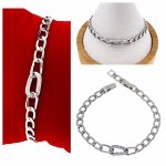 710 Bransoletka srebrna cyrkonie pozłacana białym złotem 20cm Xuping 