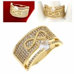4566 Pierścionek złoty zaręczynowy pozłacany 14k Viki Lady 