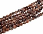 sz289 Barwione naturalne koraliki  jaspis sezamowy, fasetowane, okrągłe z gwiazdowym szlifem, czekoladowe, 7~8x6~7,5x6~7,5 mm, otwór: 1 mm, około 48~49 sztuk