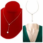 @op79 Złoty łańcuszek 46+5 naszyjnik pozłacany 18K Xuping perła krawatka