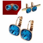 3908 Kolczyki złote Austrian Crystal cyrkonia pozłacane 18k Xuping wiszące