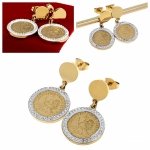 575 Kolczyki złote stal chirurgiczna 316L nierdzewna wiszące celebrytki