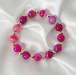 335j Bransoletka kamień naturalny agat na gumce jubilerskiej