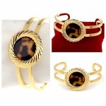 br22 Bransoletka złota 5,5cm stal chirurgiczna bangla 316L 