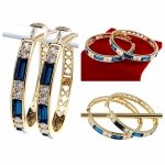 1347 Kolczyki złote pozłacane wiszące 14K Xuping cyrkonie