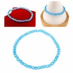 757 Bransoletka błyszcząca szklane koraliki na gumce jubilerskiej kryształki 